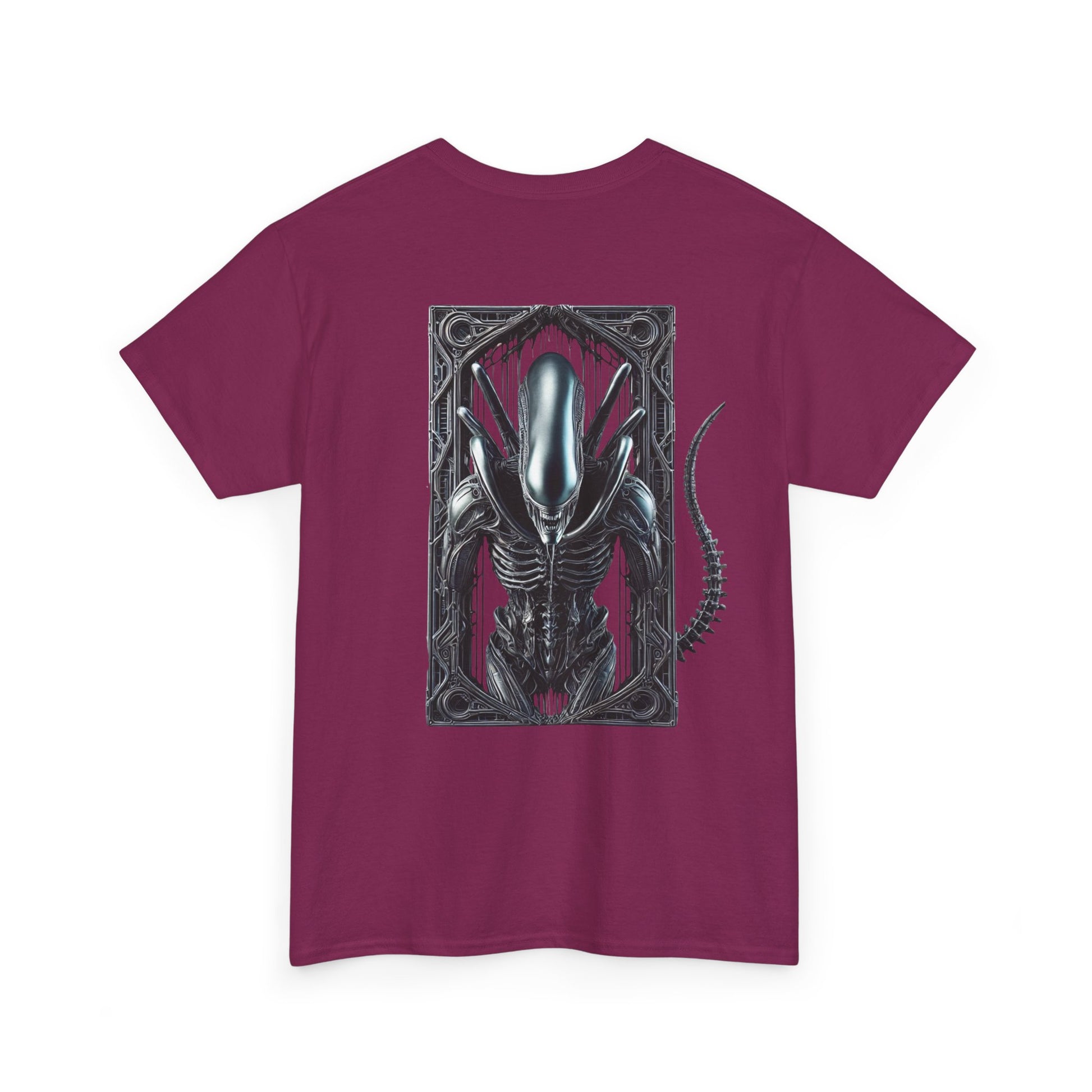 Motivational Retro Alien movie t shirt maroon - back