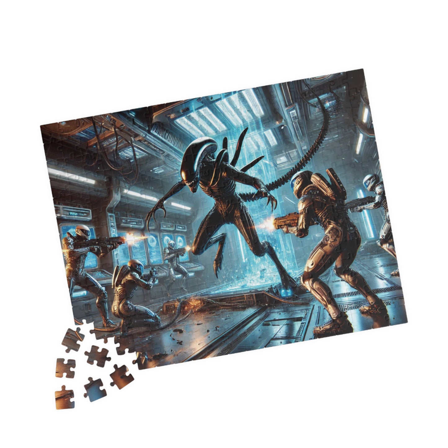 Retro Alien Sci-Fi Puzzle - Perfect for Gaming Fans and Family Fun!