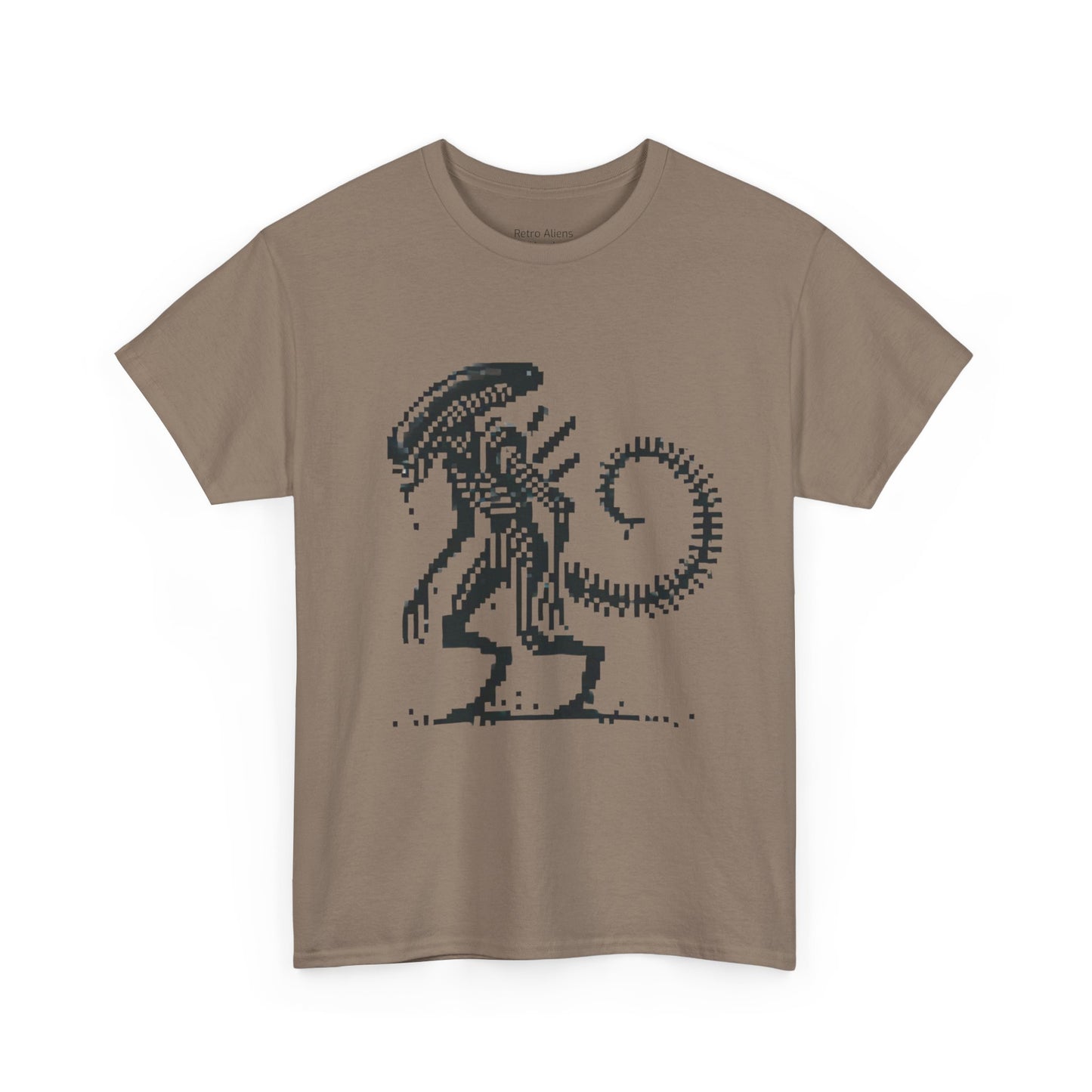 Pixel Alien shirt brown