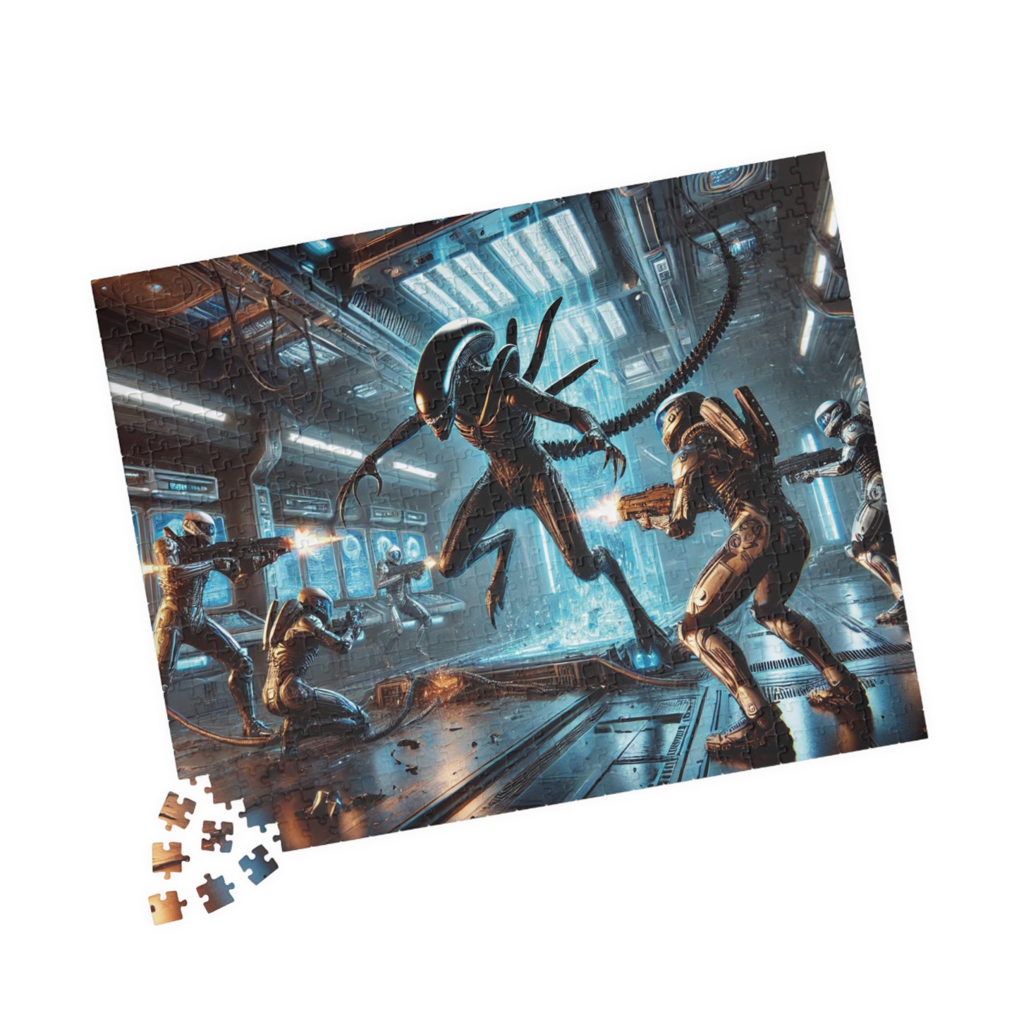 Retro Alien Sci-Fi Puzzle - Perfect for Gaming Fans and Family Fun!