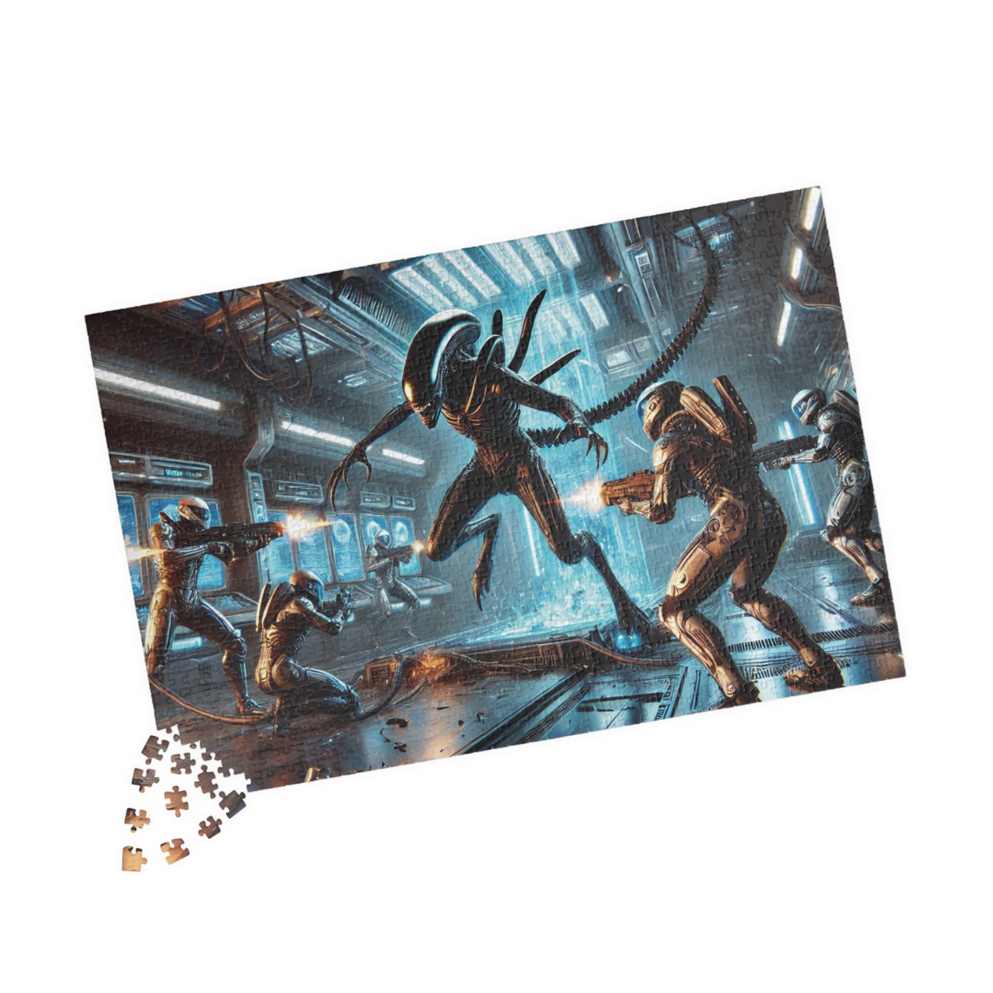 Retro Alien Sci-Fi Puzzle - Perfect for Gaming Fans and Family Fun!