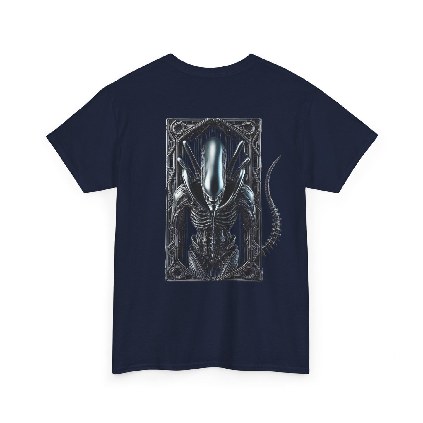 Motivational Retro Alien movie t shirt blue - back