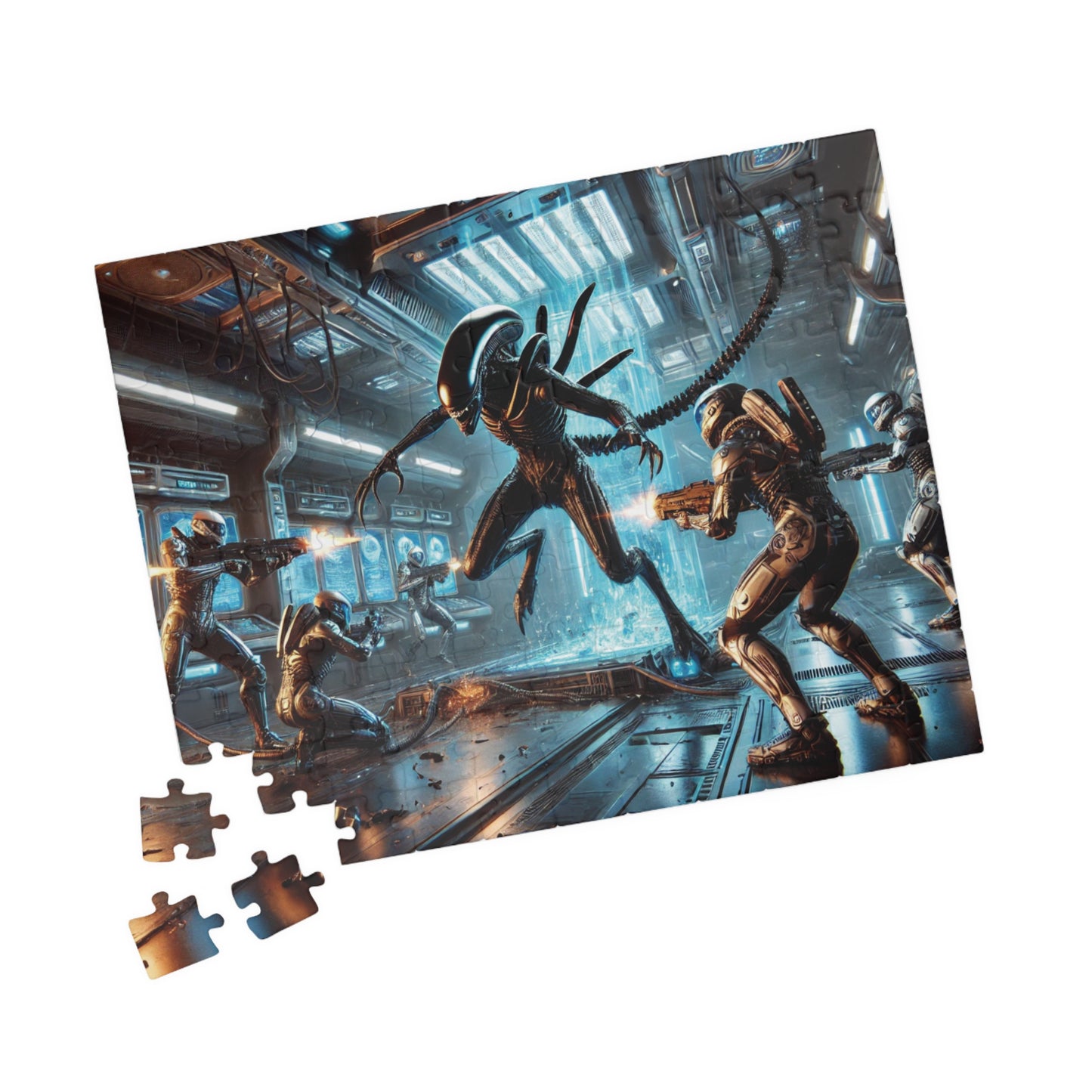 Retro Alien Sci-Fi Puzzle - Perfect for Gaming Fans and Family Fun!